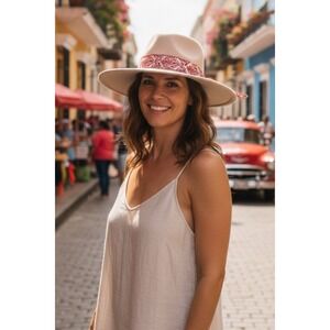 Nikki Beach Women's Mink Cheyenne Ribbon Fedora 100% Wool